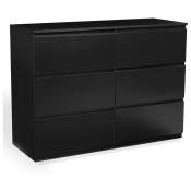 Idmarket - Commode 6 tiroirs tomi 110 cm bois noir