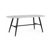 Iperbriko - Table ovale effet marbre Marbre 110x50x45h cm