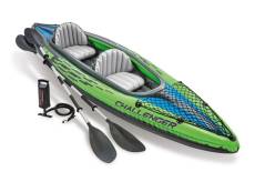 Kit kayak gonflable 2 places Challenger K2 avec rames et gonfleur - Intex