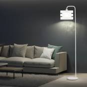 Lampadaire salon lampadaire blanc lampadaire 161 cm lampadaire abat-jour rond, métal plastique, douille E27, LxPxH 40x28x161 cm
