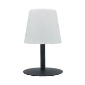 Lampe de table sans fil pied en acier noir led blanc