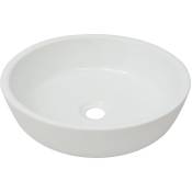 Lavabo salle de bain diamètre 42 cm ronde céramique blanc