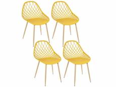 Lot de 4 chaises d'extérieur malaga en polypropylène - jaune