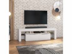 Meuble tv - vergon - blanc mat / blanc brillant