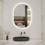 Miroir de salle de bain ovale 50x90 cm, anti-buée + mémoire + dimmable - Biubiubath