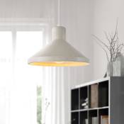 Paco Home - Luminaire à suspension , E27, luminaire pour séjour, salle à manger, cuisine, réglable en hauteur Béton Grès Blanc, Sans ampoules