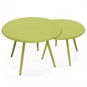 Palavas - Lot de 2 tables basses acier vert - Vert