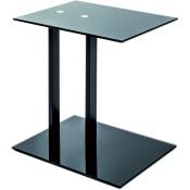 Pegane - Table d'appoint en acier et verre trempé