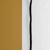 Rideau à galon fronceur en Coton Blanc pur et bourdon noir 200x280 cm