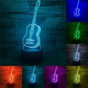 RUMOCOVO® Mode Guitare 3D Lumière de Nuit LED 7 Couleurs