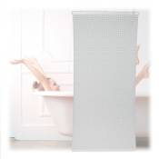 Store de douche, semi-transparent, rideau de baignoire, salle de bains, l x h : 120 x 240 cm, hydrofuge, blanc - Relaxdays