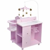 Table à langer poupon poupée Twinkle Stars Princess rangement bois jeu TD-0203AP - Violet