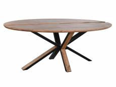 Table à manger, table repas ovale en bois d'acacia