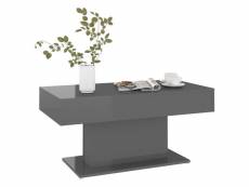 Table basse gris brillant 96x50x45 cm