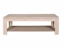 Table basse rectangulaire bois chêne blanchi massif