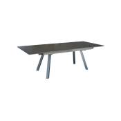 Table de jardin extensible Agra en aluminium/HPL - 150/200/250 x 90 cm - épaisseur lames 5 mm - graphite - Proloisirs