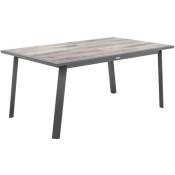 Table de jardin extensible Pavane en aluminium - Dimensions : Longueur 264 cm x Largeur 101 cm x Hauteur 76 cm. - Gris