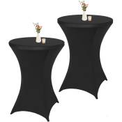 Table debout - 2 pièces + housse - Table pliante de réception Incl. 2x jupe de table haute noire - ø80 x 115cm - Blanc - white - Maxxgarden