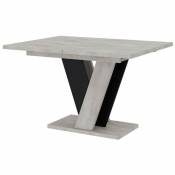 Table Goodyear 125, Gris + Noir, 75x90x120cm, Oui, Oui, Stratifié, Stratifié - Gris + Noir