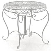 Table ronde avec un style romantique orné de différentes décorations de couleurs colore : Blanc antique