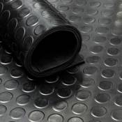 Tapis caoutchouc en rouleau / tapis de passage - Pastillé 3 mm - Largeur 100 cm - Par mètre linéaire - Noir