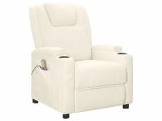 Vidaxl fauteuil de massage blanc crème similicuir
