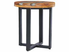 Vidaxl table basse 40 x 45 cm bois de teck massif et polyrésine 281652