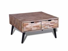 Vidaxl table basse avec 4 tiroirs bois de teck recyclé 241708