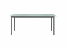 Vidaxl table de jardin gris clair 190x90x74 cm aluminium