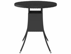 Vidaxl table de jardin noir 70x70x73 cm résine tressée