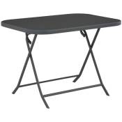 Vidaxl - Table pliable de jardin Gris 100x75x72 cm Verre et acier