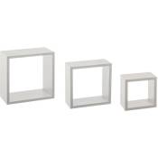 5five - 3 petites étagères murales fixy cube blanc