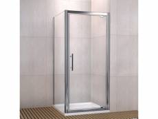 Aica porte de douche 76x80x185 cm porte pivotante cabine de douche verre securit