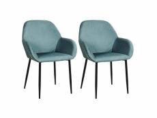 Alessia - lot de 2 fauteuils velours côtelé bleu