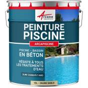 Arcane Industries - Peinture Piscine Bassin Béton arcapiscine Ciment Décoration Imperméable Bleu Blanc Gris Grise Jaune Sable Noir Vert - 10 l Jaune