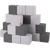 Blocs Mous Pour Bébé 24 Pièces Cubes De Construction En Mousse 14Cm, Cubes: Gris Clair/Gris Foncé - cubes: gris clair/gris foncé - Kiddymoon