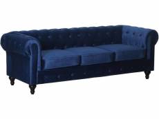 Canapé fixe chesterfield velours "aliza" - 208 x 82