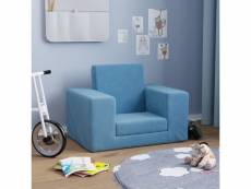 Canapé original pour enfants bleu peluche douce - 53 x 38 x 40