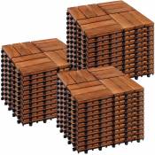 Carreaux de bois mosaïque, FSC-certifié bois d'acacia, 30 x 30 cm, 1 m² 2 m² 3 m² ou 5 m² - choix 3 m² (33er Set) - Stilista