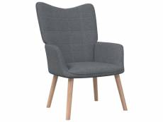 Chaise de relaxation 62x68,5x96 cm gris foncé tissu