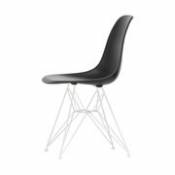 Chaise DSR - Eames Plastic Side Chair / (1950) - Pieds blancs - Vitra noir en plastique