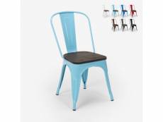 Chaise industrielle en bois et acier style tolix pour cuisine et bar steel wood AHD Amazing Home Design