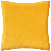 Coussin Otto velours jaune moutarde 55x55cm Atmosphera créateur d'intérieur - Ocre