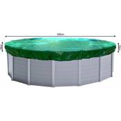 Couverture de piscine d'hiver ronde 180g / m² pour piscine de taille 366 - 400 cm Dimension bâche ø 460cm Vert