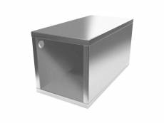 Cube de rangement bois 25x50 cm 25x50 gris aluminium