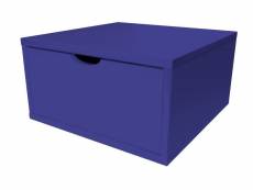 Cube de rangement bois 50x50 cm + tiroir bleu foncé CUBE50T-DF