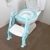 Dazhom - Siège de toilette pliable pour enfants (version pvc) blanc + bleu clair