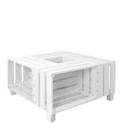 Decowood - Table basse Boxes blanches - white