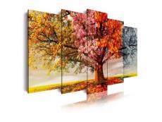 Dekoarte - impression sur toile moderne | décoration pour le salon ou chambre | paysage arbre quatre saisons | 200x100cm C0404