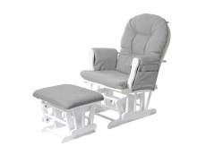 Fauteuil relax hwc-c76 fauteuil à bascule, rocking-chair, tissu ~ gris clair, monture blanche